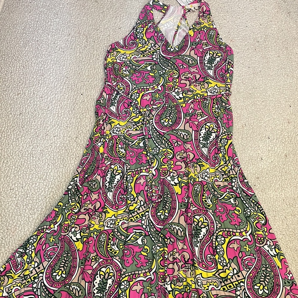 Boden Paisley Sleeveless Racerback Maxi Dress 10R